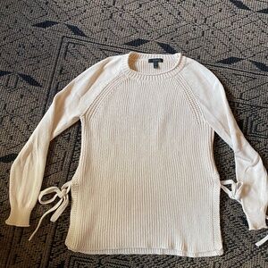 Jcrew cream sweater with side ties
